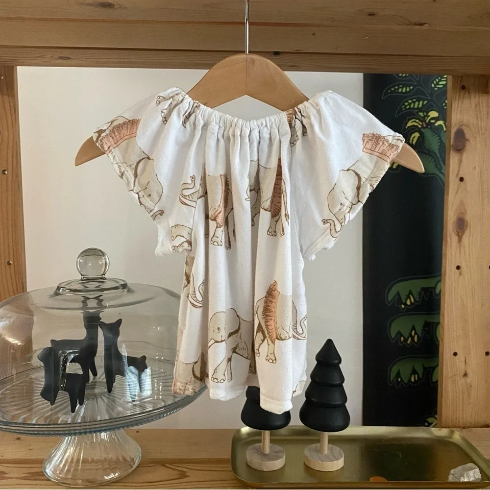 Milkbarn Elephant Tutus Organic Bamboo Top 3-6 months